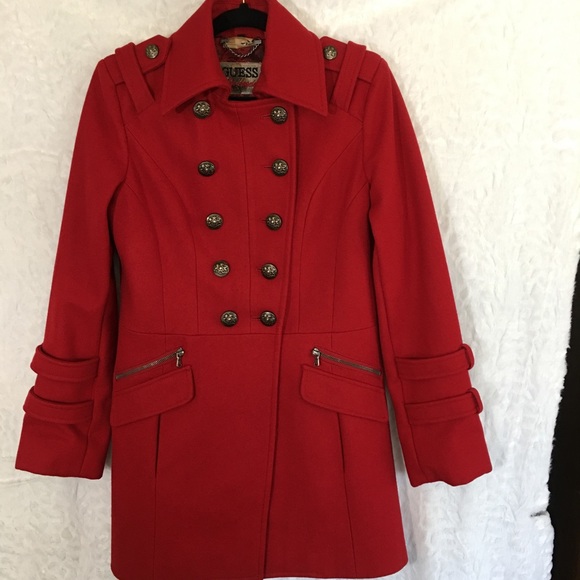 Guess Jackets & Blazers - Sz M Guess Red wool coat